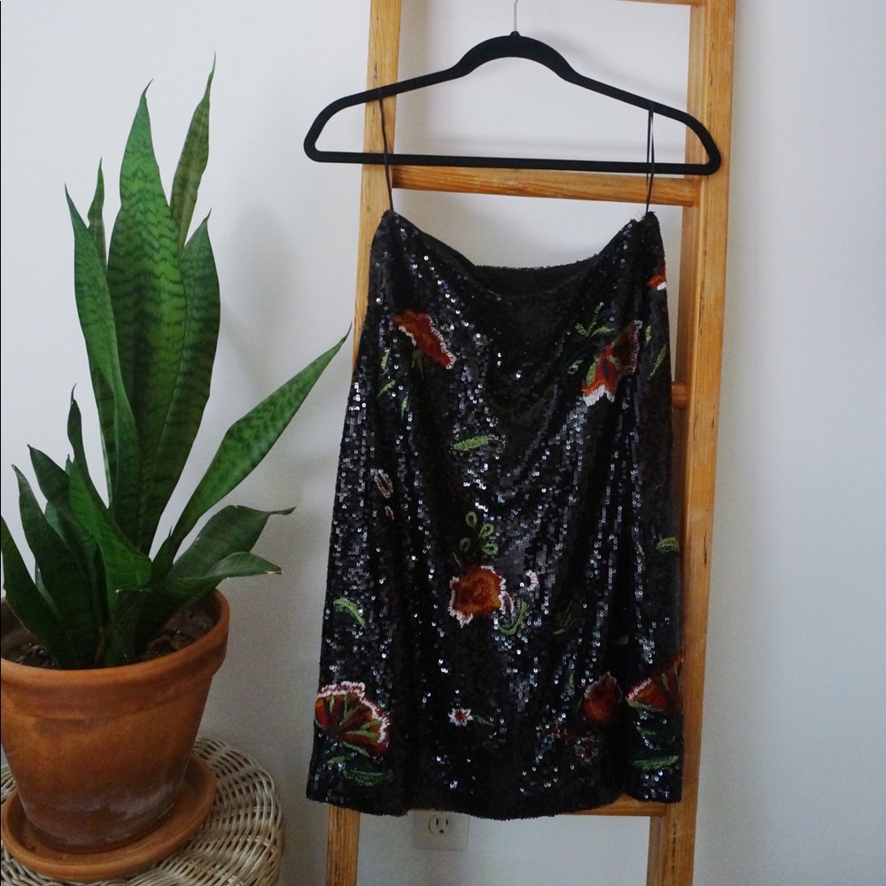 Anthropologie Maeve Garden Glitz skirt